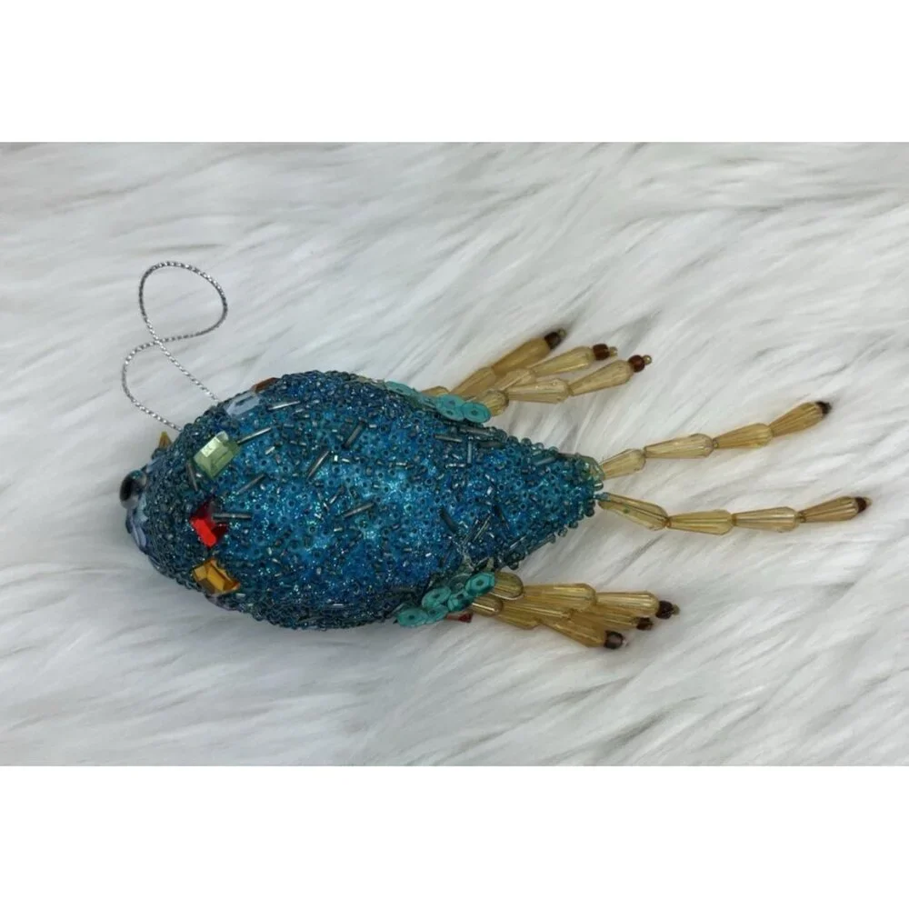 Vintage Beaded Blue Bird 6